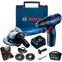 Taladro Atornillador Gsr120+Esmeril gws700+Set103+canguro